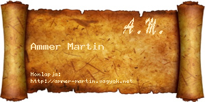 Ammer Martin névjegykártya
